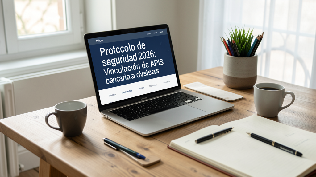 Imagen editorial que ilustra Protocolo de seguridad 2026: Vinculación de APIs bancarias a robo-advisors